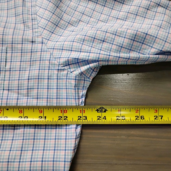 NWT Peter Millar Shirt Mens M Multi Plaid Performance Golf "K" Logo On Cuff - Picture 8 of 12